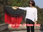 black-red large short silk dance fans (flutter), 41" (105 cm)