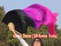 1 pair 1.8m (71") black-purple-pink belly dance silk fan veils