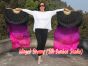 1 pair 1.8m (71") black-purple-pink belly dance silk fan veils