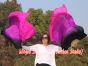 1 pair 1.8m (71") black-purple-pink belly dance silk fan veils