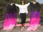 1 pair 1.8m (71") black-purple-pink-light pink belly dance silk fan veils