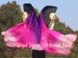 1 pair 1.8m (71") black-purple-pink-light pink belly dance silk fan veils