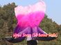 1 pair 1.8m (71") black-purple-pink-light pink belly dance silk fan veils