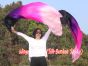 1 pair 1.8m (71") black-purple-pink-light pink belly dance silk fan veils