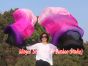 1 pair 1.8m (71") black-purple-pink-light pink belly dance silk fan veils