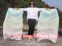 1 pair 1.5m (59") pastel (turquoise-yellow-pink) belly dance silk fan veil