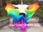 1 pair 2.4m (94") Rainbow belly dance silk fan veils