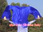 1 pair 1.5m (59") blue belly dance silk fan veil