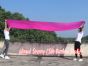 pink 6 Mommes colorful silk billow worship banner