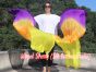 1 pair 1.8m (71") purple-orange-yellow belly dance silk fan veils