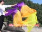 1 pair 1.8m (71") purple-orange-yellow belly dance silk fan veils