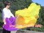 1 pair 1.8m (71") purple-orange-yellow belly dance silk fan veils