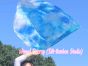 1pc 81cm (32") spinning silk flag poi for Worship & Praise, white+blue