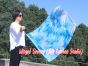 1pc 81cm (32") spinning silk flag poi for Worship & Praise, white+blue