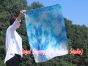 1pc 81cm (32") spinning silk flag poi for Worship & Praise, white+blue