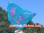 1pc 81cm (32") spinning silk flag poi for Worship & Praise, green+turquoise+pink