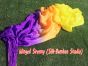 1 pair 1.5m (59") purple-orange-yellow belly dance silk fan veil