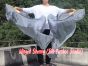 1 pair 1.5m (59") silver belly dance silk fan veil