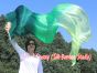 1 pair 2.4m (94") Emerald belly dance silk fan veils