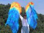 1 pair 1.5m (59") tie-dye belly dance silk fan veil Fire and Ice