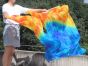 1 pair 1.5m (59") tie-dye belly dance silk fan veil Fire and Ice