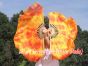 1 Pair Flame short Chinese silk dance fan, 20cm (8") flutter