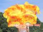 1 pair 1.8m (71") tie-dye belly dance silk fan veil Flame