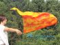 1pc 81cm (32") spinning silk flag poi for Worship & Praise, Flame