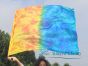 spinning silk flag poi 103cm (40") for Worship & Praise, Fire and Ice