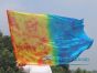 1 Piece 130 cm (51") prophetic silk worship flex flag, Fire and Ice