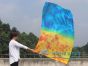 1 Piece 130 cm (51") prophetic silk worship flex flag, Fire and Ice