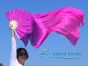 1 pair 1.5m (59") purple-pink belly dance silk fan veil