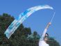 1 piece white+turquoise+blue 180 cm*30cm silk streamer