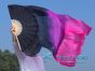 1 pair 1.5m (59") black-purple-pink belly dance silk fan veil