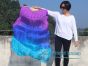 1 pair 1.5m (59") purple-blue-turquoise belly dance silk fan veil