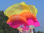 1 pair 1.1m (43") pink-orange-yellow silk fan veils for kids