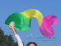 1 pair 1.1m (43") green-yellow-pink silk fan veils for kids