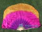 Golden Violet large short silk dance fans (flutter), 41" (105 cm)