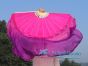 pink-purple large short silk dance fans (flutter), 41" (105 cm)