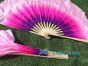 1 Pair Prosperity short Chinese silk dance fan, 10cm (4") flutter