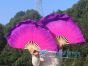 1 Pair pink-purple short Chinese silk dance fan, 10cm (4") flutter