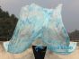 1 pair 1.8m (71") tie-dye belly dance silk fan veil blue+white