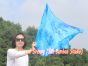 1 Piece 85 cm (33") prophetic silk worship flex flag for kids, Blue Moon