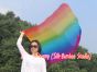 1 Piece 103 cm (40") prophetic silk worship flex flag, Rainbow B