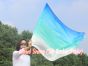 1 Piece 103 cm (40") prophetic silk worship flex flag, white-peacock-turquoise-blue