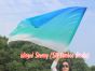 1 Piece 103 cm (40") prophetic silk worship flex flag, white-peacock-turquoise-blue