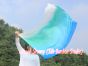 1 Piece 103 cm (40") prophetic silk worship flex flag, white-peacock-turquoise-blue