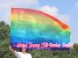 1 Piece 130 cm (51") prophetic silk worship flex flag, Rainbow