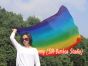 1 Piece 130 cm (51") prophetic silk worship flex flag, Rainbow