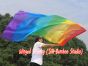 1 Piece 222 cm (88") prophetic silk worship flex flag, Rainbow